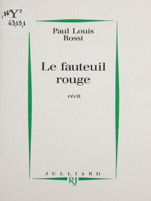 cover image of Le Fauteuil rouge